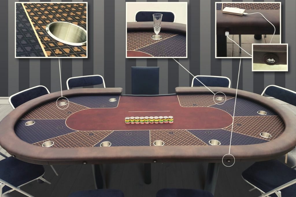 Table de poker qualité casino avec des options sur-mesure